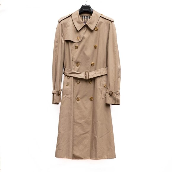 Vintage Burberrys Trench Coat Nova Check Belted Tan Mens L - Picture 2 of 16